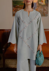 Ice-Mint Embroidered Set